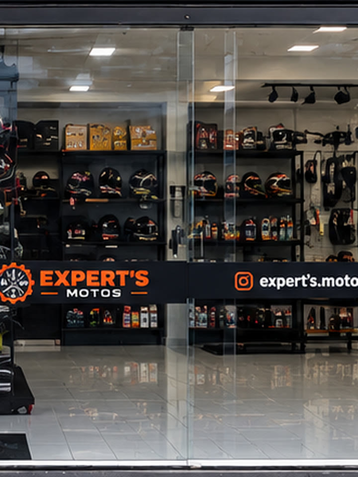 Vitrine de capacetes e acessórios